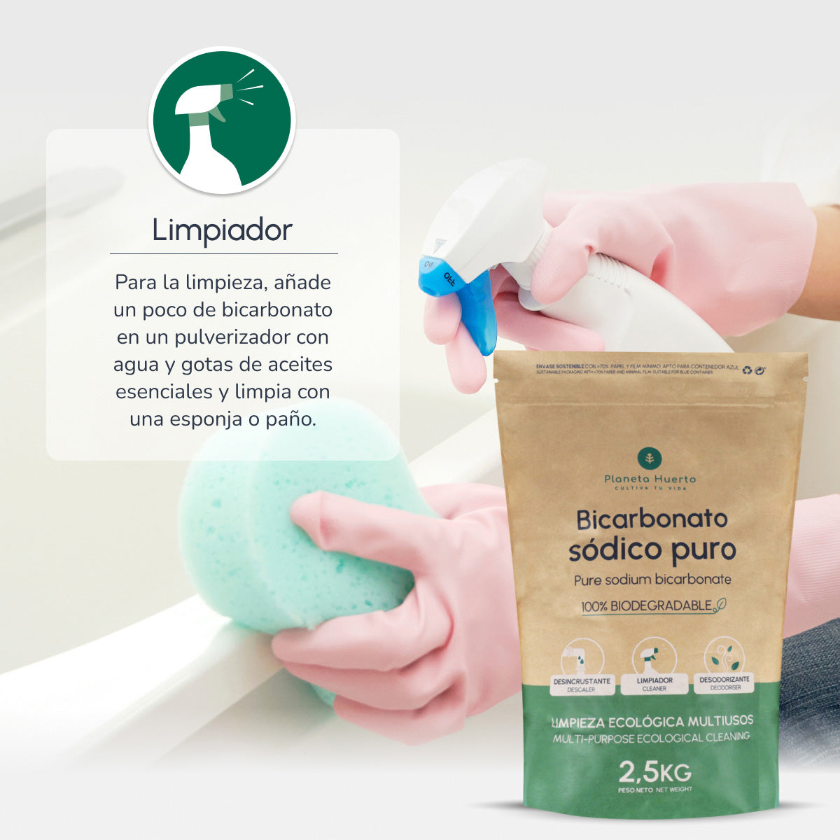 Pack 3xBikarbonat von Soda Planeta Huerto 1 Kg