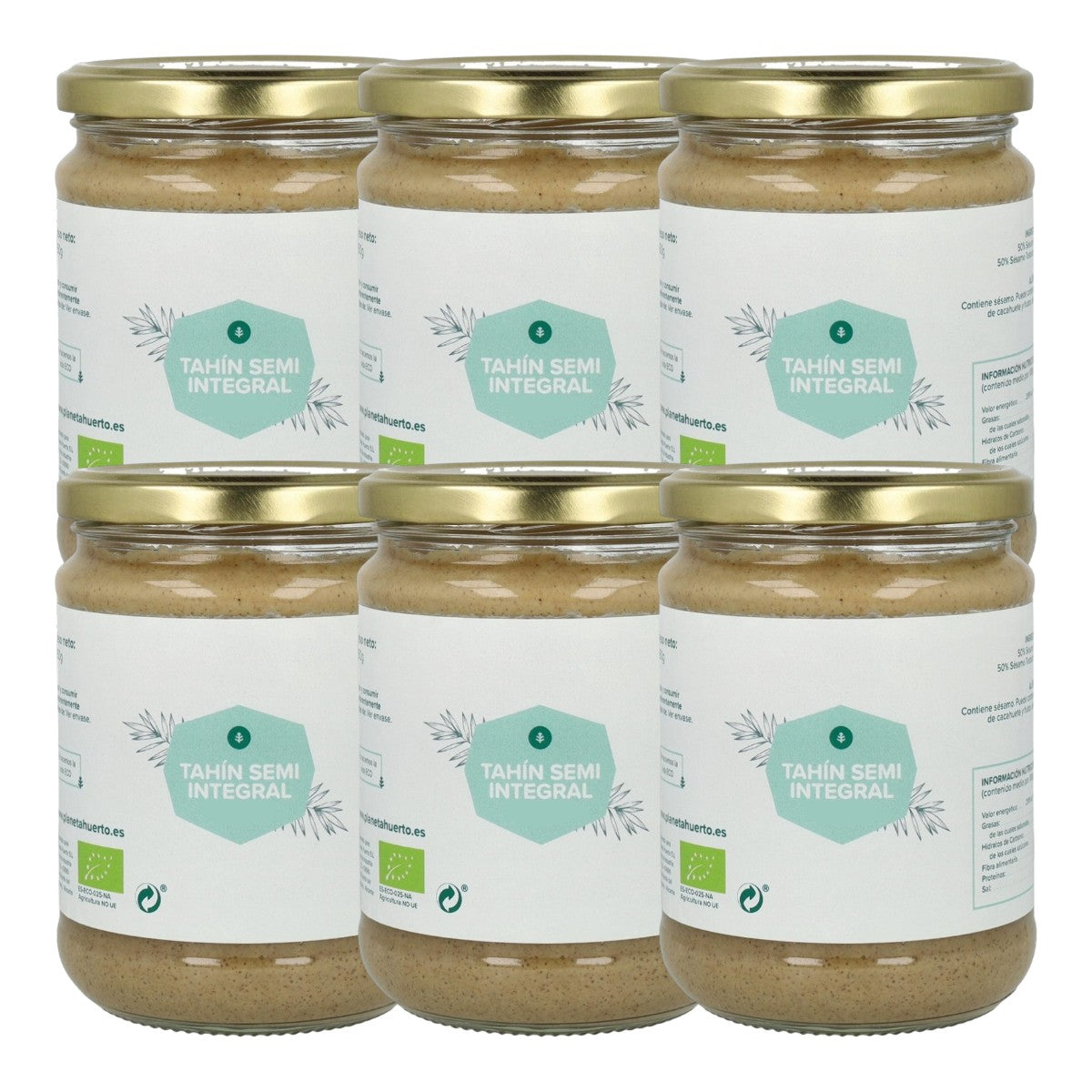 Pack 6x Tahín Semi Integral ECO Planeta Huerto 700 g
