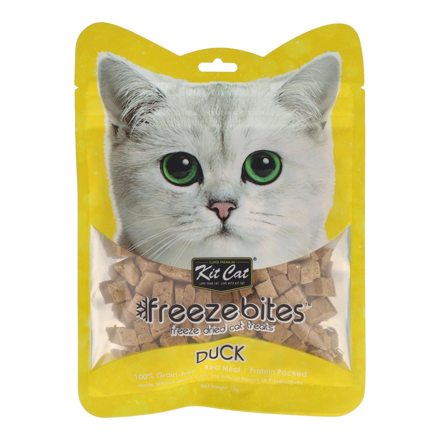 Kit Cat FreezeBites – Ente 15 g Natürlicher gefriergetrockneter Snack für Katzen