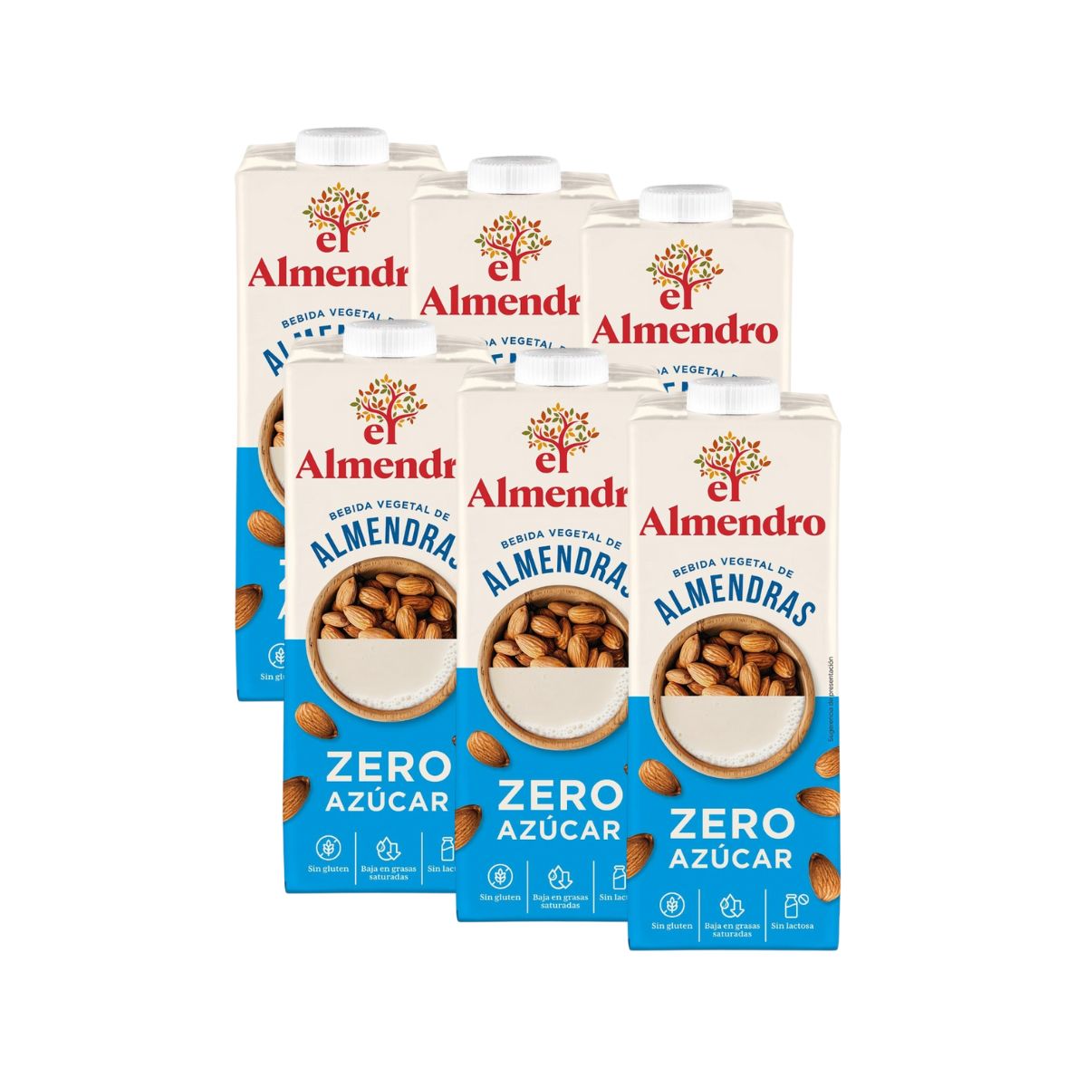 6er-Pack El Almendro Zero Zuckerfreies Mandelgetränk 1 l