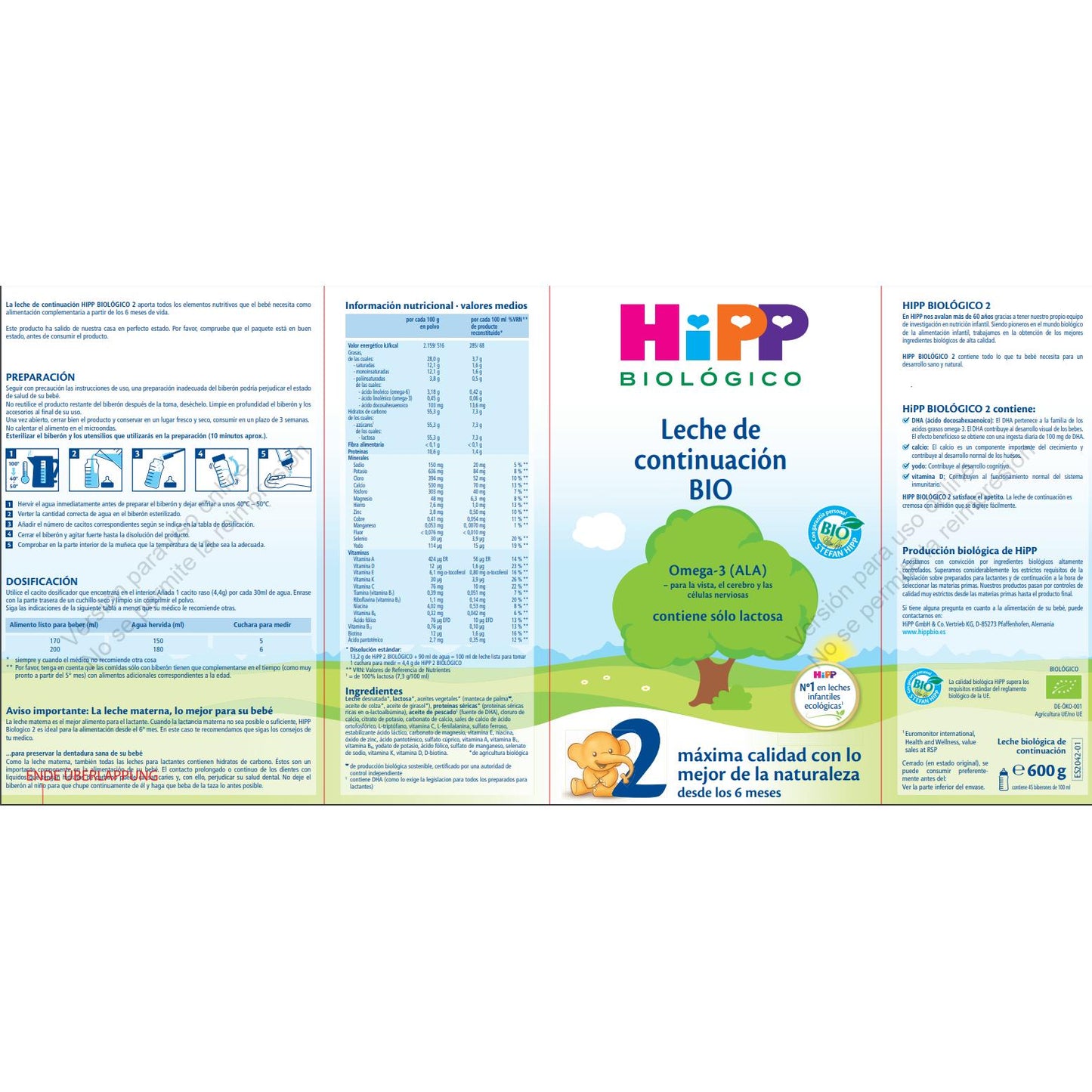 Mleko następcze 2 bio +6 miesięcy HiPP 600 g
