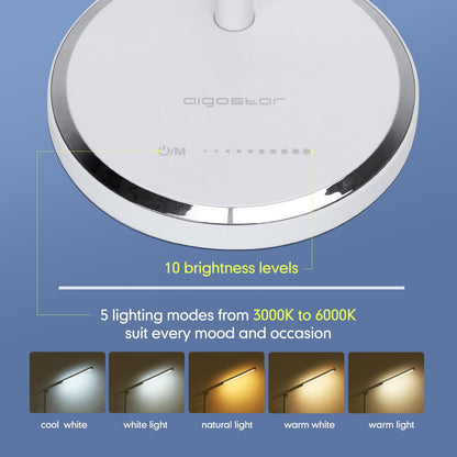 LED-lamparmatur 8W Vit 8W touch&stepless dimming med USB-laddare