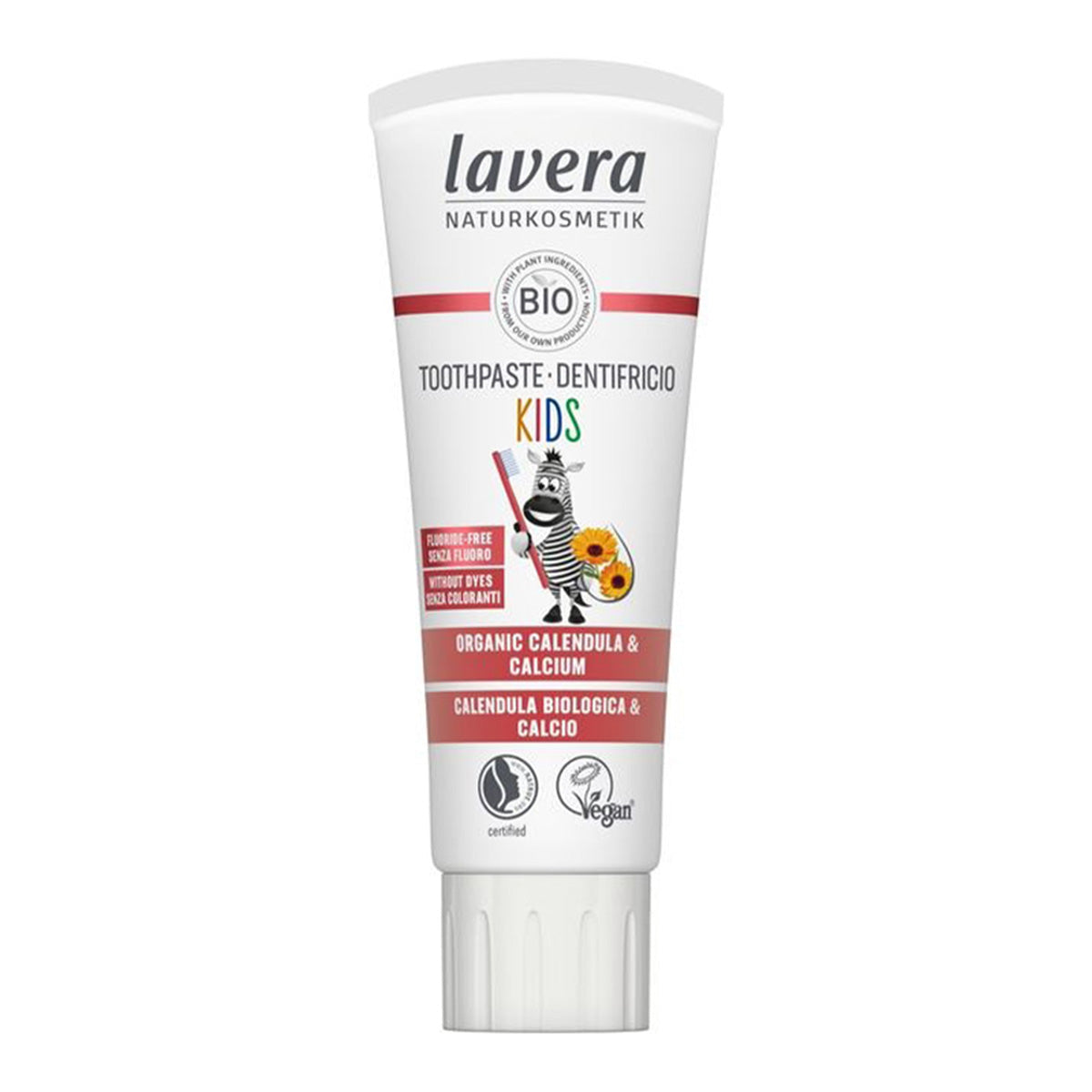 Dentifrice pour enfants sans fluor Calendula Bio & Calcium Lavera, LAVERA, 75 ml