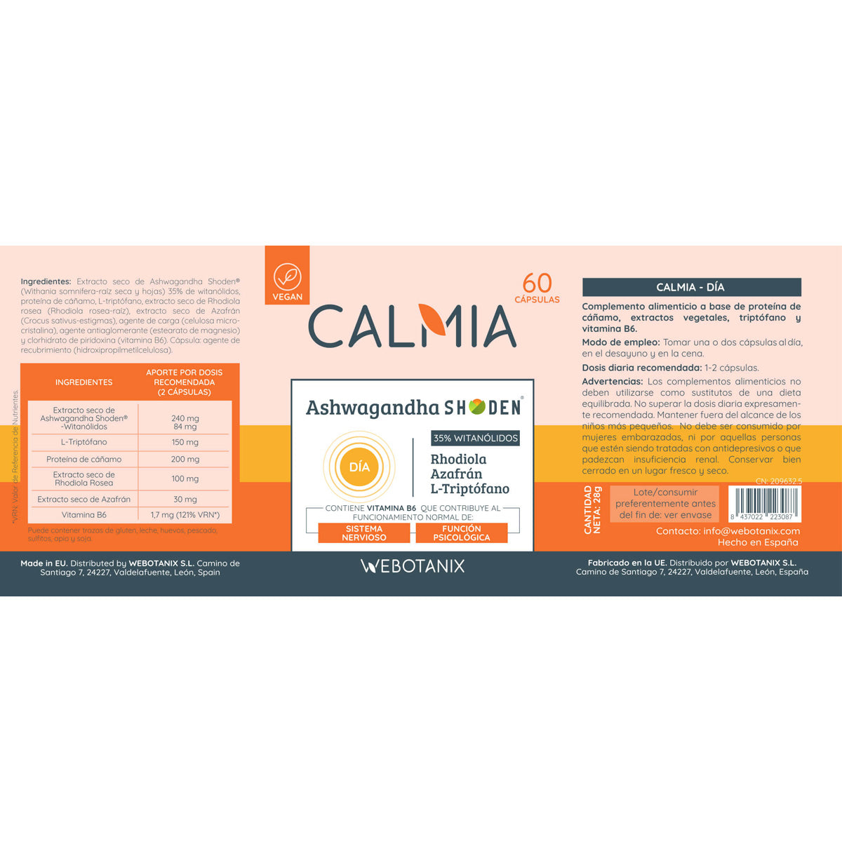 Ashwaganda Shoden Calmia Day 60 capsules WeBotanix