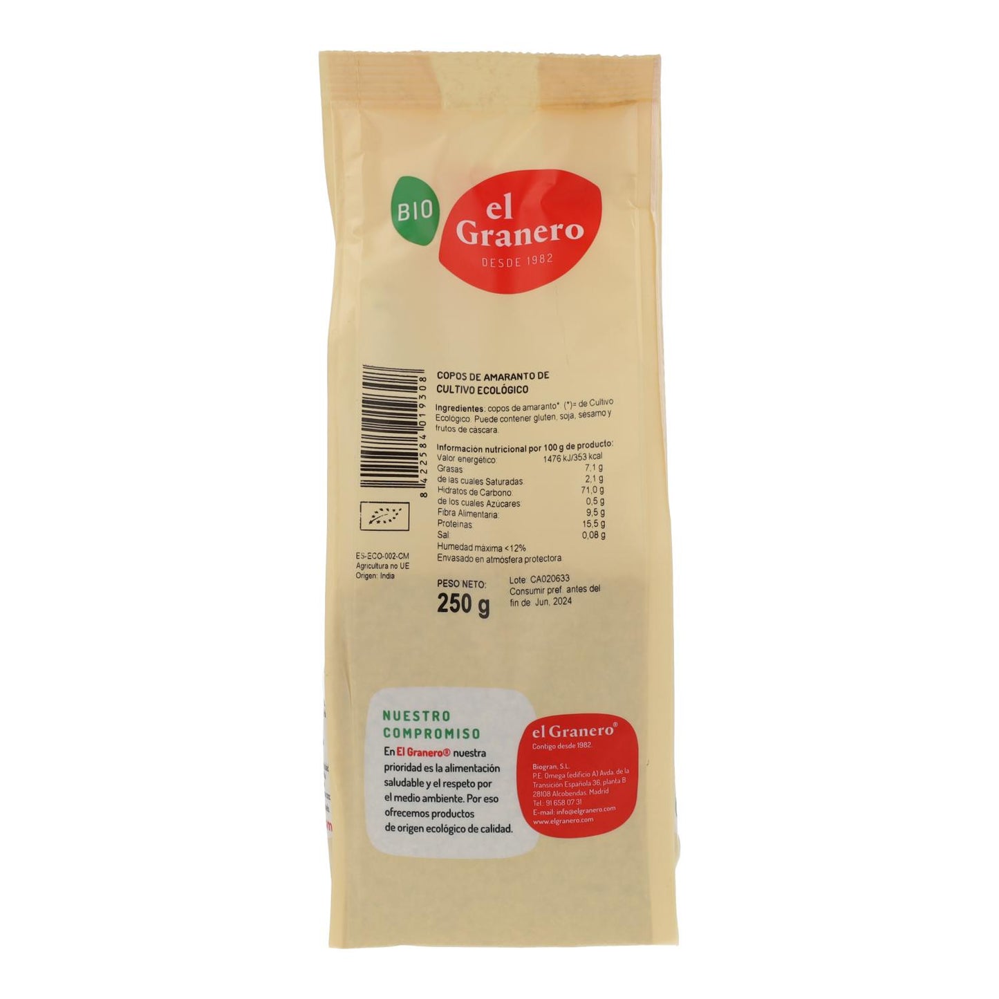 Płatki amarantusowe Bio El Granero 250 g