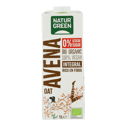 Pack of 6 Organic NaturGreen Whole Oat Drink 0% Sugar 1 L