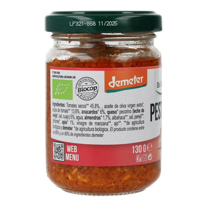 Pesto Rosso aus sonnengetrockneten Tomaten mit Pecorino und Mandeln, Demeter Bio, Italien, 130 g
