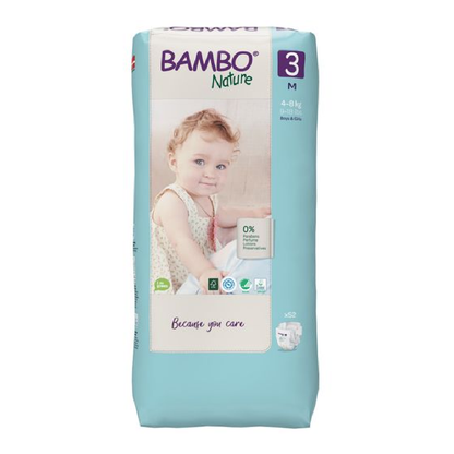 Pannolini T3 midi (4-8 kg) Bambo Nature 52 pezzi