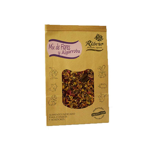 Mélange de fleurs et de caroubes pour lapins et rongeurs Ribero 150 g