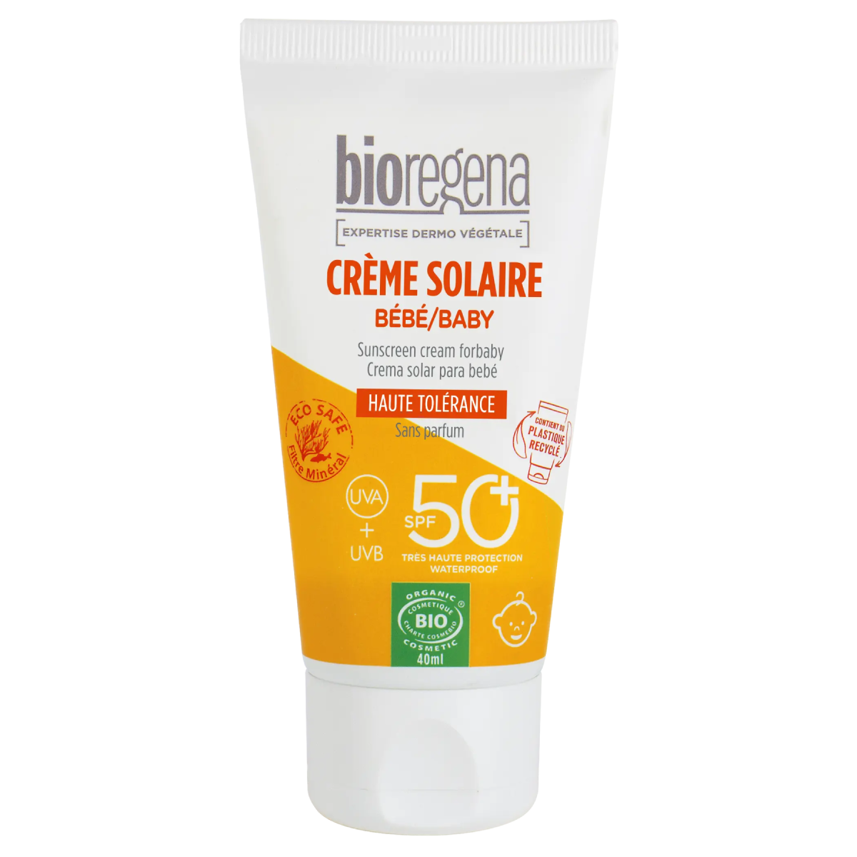 Crème solaire pour bébés SPF 50+ hypoallergénique Bioregena 40 ml