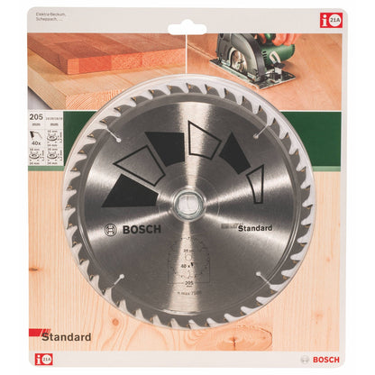 Standardowa tarcza Bosch do piły tarczowej 205 x 16/18/20/24 mm 40 zębów