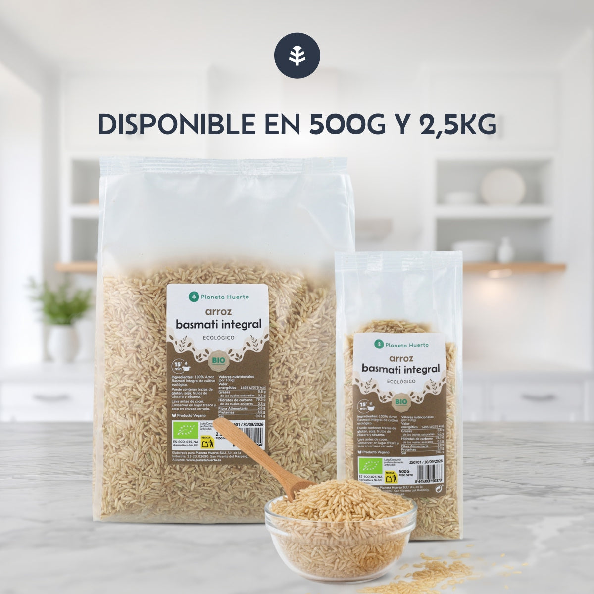 Ryż Basmati Pełnoziarnisty ECO Planeta Huerto 500 g