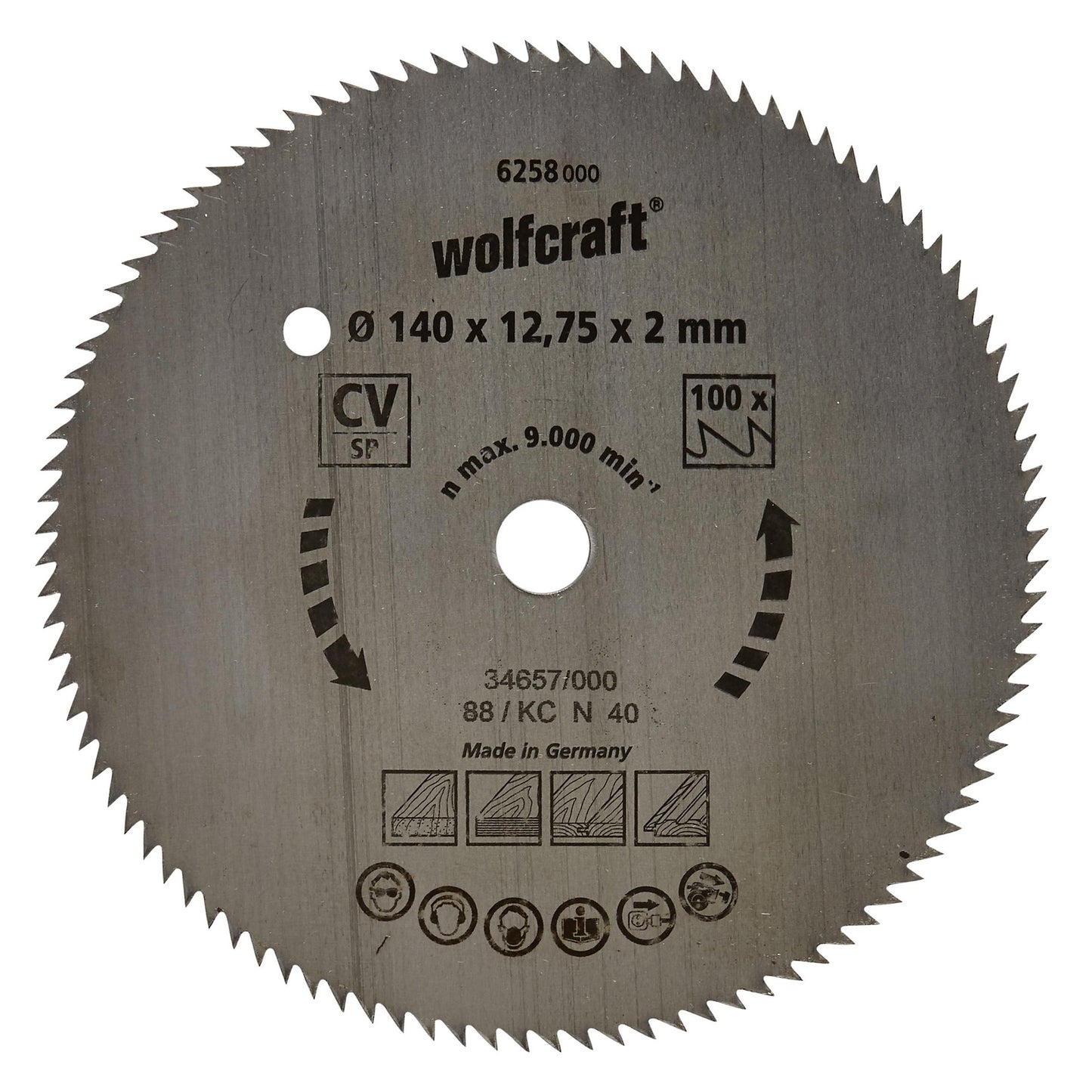 Cirkelzaagbladen voor fijne zaagsneden Wolfcraft 190 x 16 mm 100 tanden