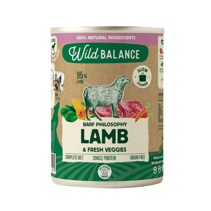 Komplettes BARF-Menü mit Lamm für Hunde, Wild Balance, 400 g