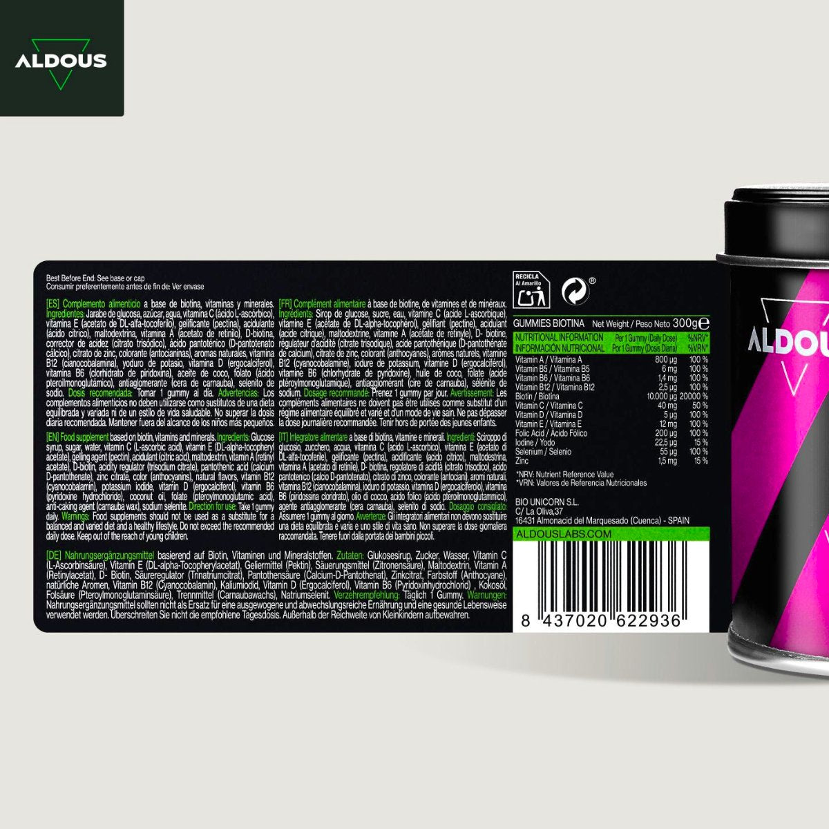 Biotin-Gummibärchen Aldous 120 Gummibärchen