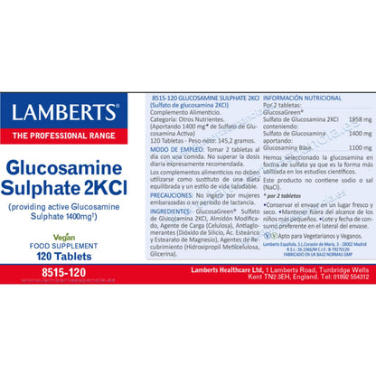 Glukosaminsulfat 2KCl 1400 mg Lamberts 120 tabletter