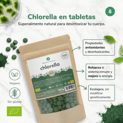 Chlorella biologique 400 mg Planeta Huerto 300 comprimés