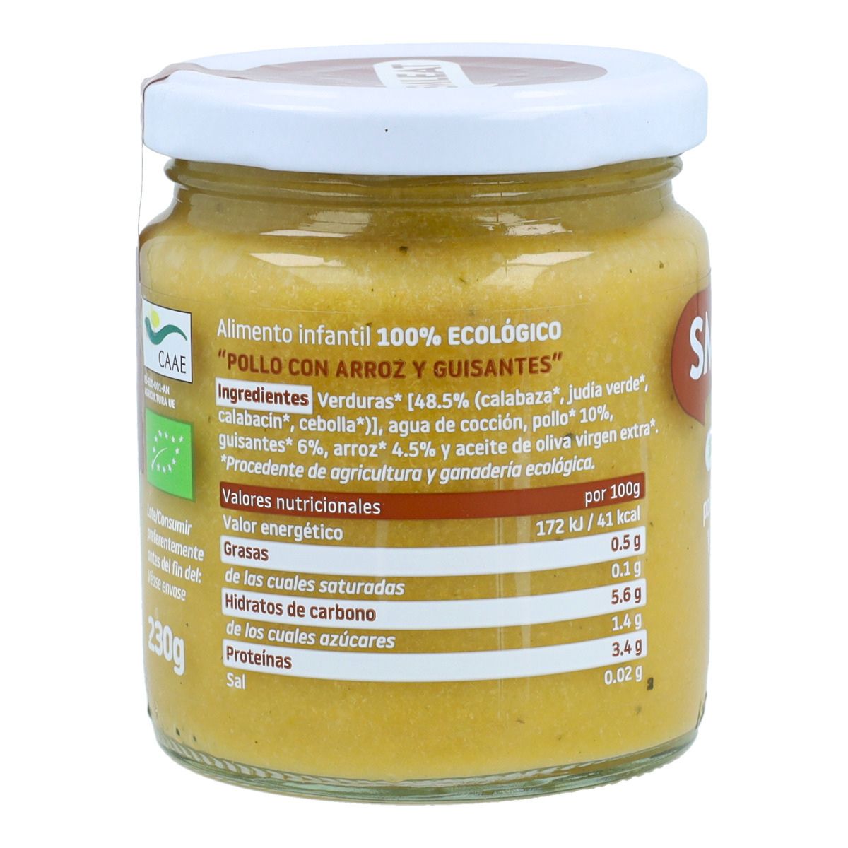 Bio-Glas Huhn mit Reis +6 Monate Smileat, 230 g