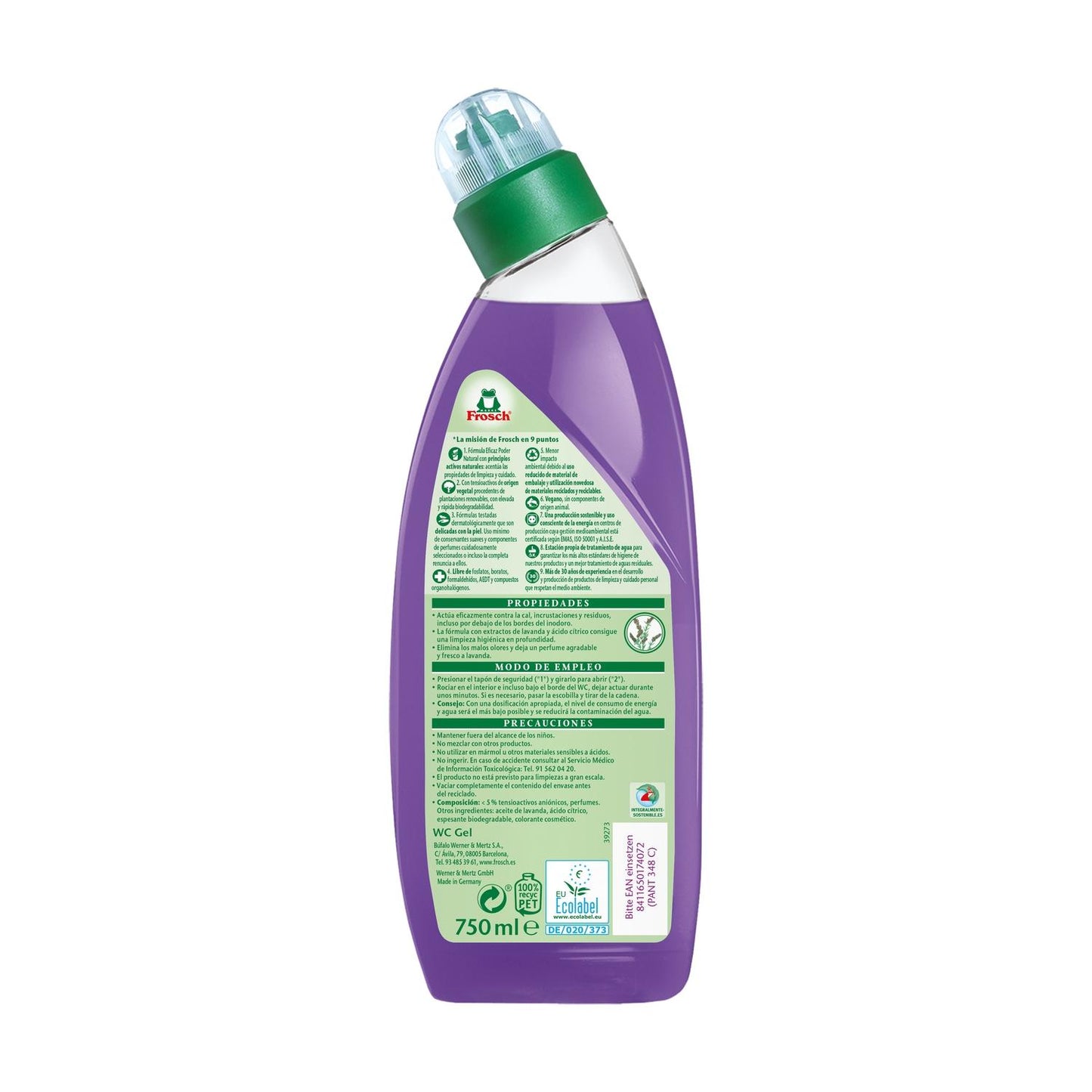 Lavender Eco Frosch toilet cleaner gel, pack of 2 x 750 ml