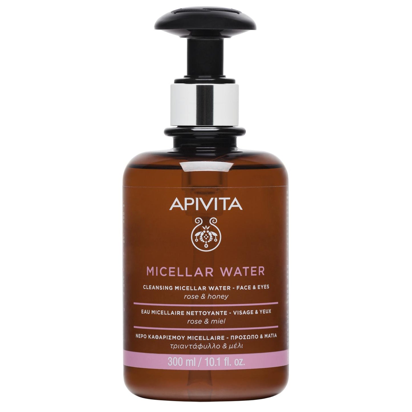 Eau micellaire rose et miel Apivita 300 ml
