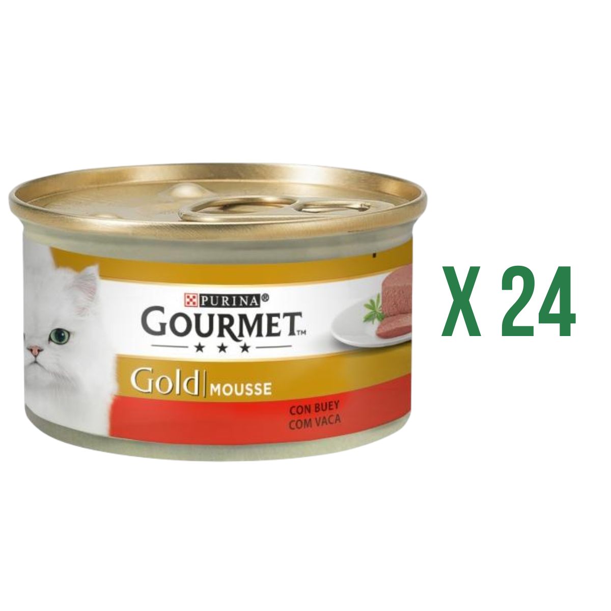 Opakowanie 24 x GOURMET GOLD Mousse Mokra karma Wołowina 85 g