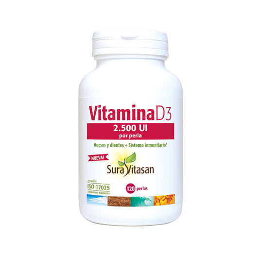 Vitamine D3 2 500 UI, Sura Vitasan, 120 perles