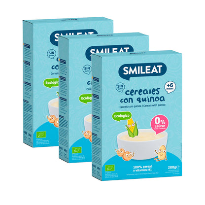 PROMO 3x Bouillie de céréales sans gluten au quinoa Eco Smileat, 200 g