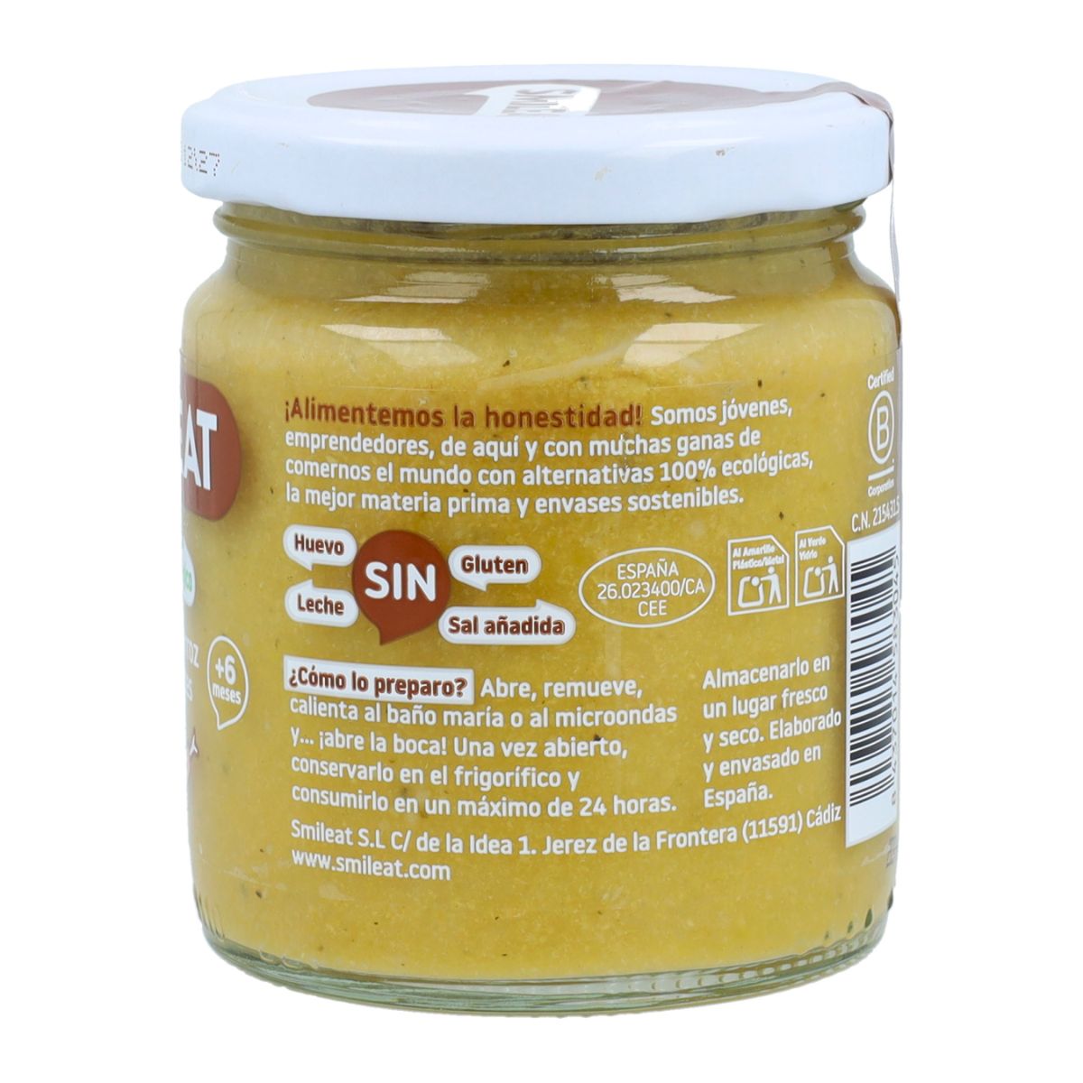 Bio-Glas Huhn mit Reis +6 Monate Smileat, 230 g