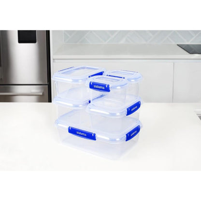 Pakket luchtdichte bakjes Klip It+ systeem 6 stuks