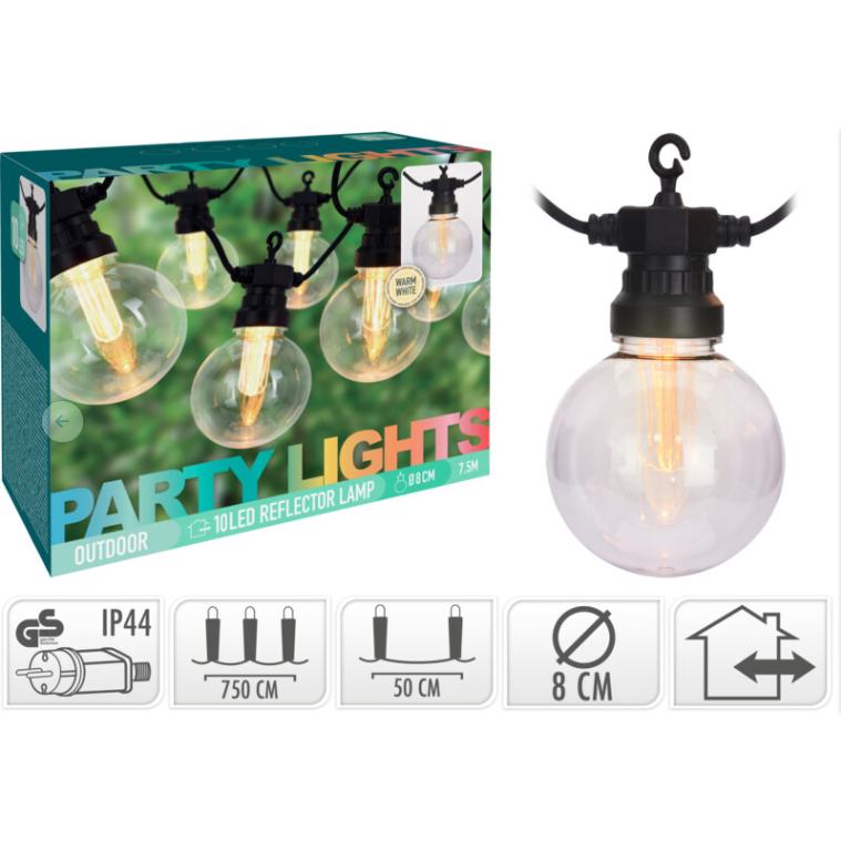 Ghirlanda LED 10 lampadine Caldo