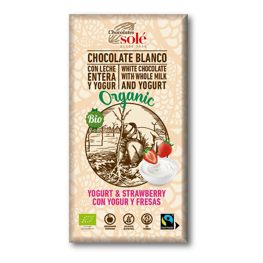 Cioccolato bianco con yogurt e fragole Bio Solé 100 g
