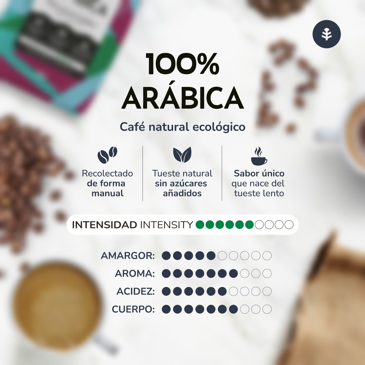 Pack 3x Eco 100% Arabica Café en grains Planeta Huerto 1 Kg