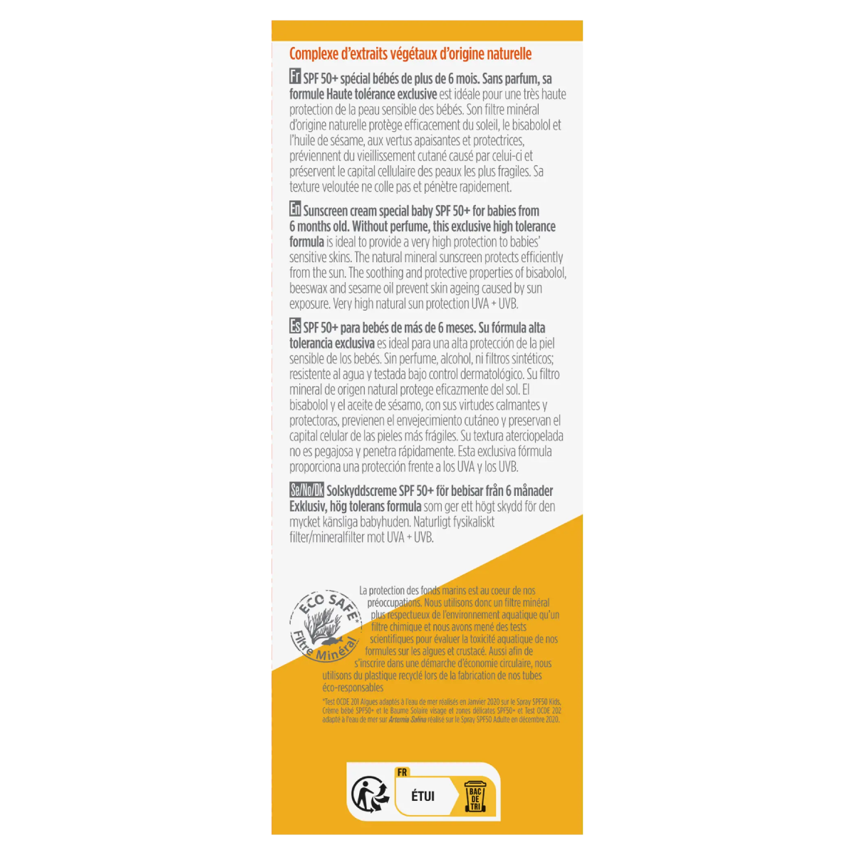 Crème solaire pour bébés SPF 50+ hypoallergénique Bioregena 40 ml