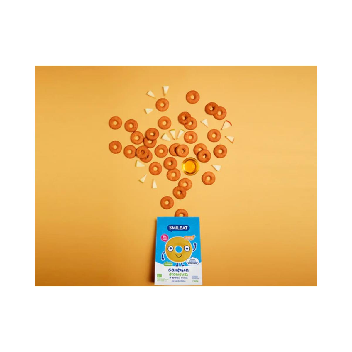 12er-Packung Bio-Dinkelkekse für Kinder mit Apfel von Smileat, 220 g