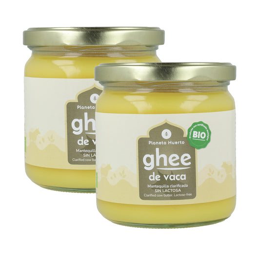 Förpackning 2x Ghee klarat smör ECO Planet Orchard 350 gr