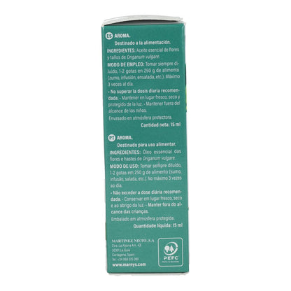 Marnys Oregano Essential Oil for Food 15 ml