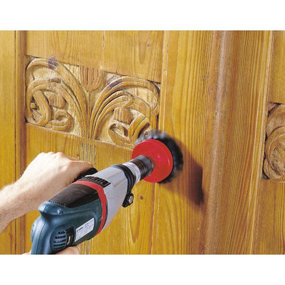 Wolfcraft 2713000 - 1 polishing brush with soft bristles, round shank Ø 6 mm Ø 80 mm