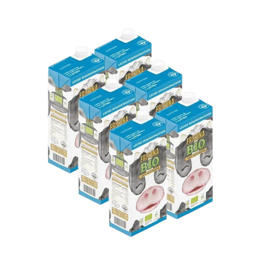 Leche Semi Desnatada Frisona Bio Pack 6 uds de 1L
