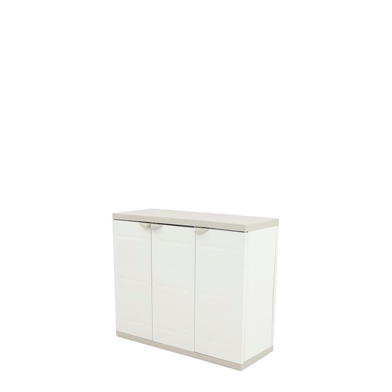 Halber Schrank mit 3 Türen 105 cm Titanium Plastiken Beige (überholt)