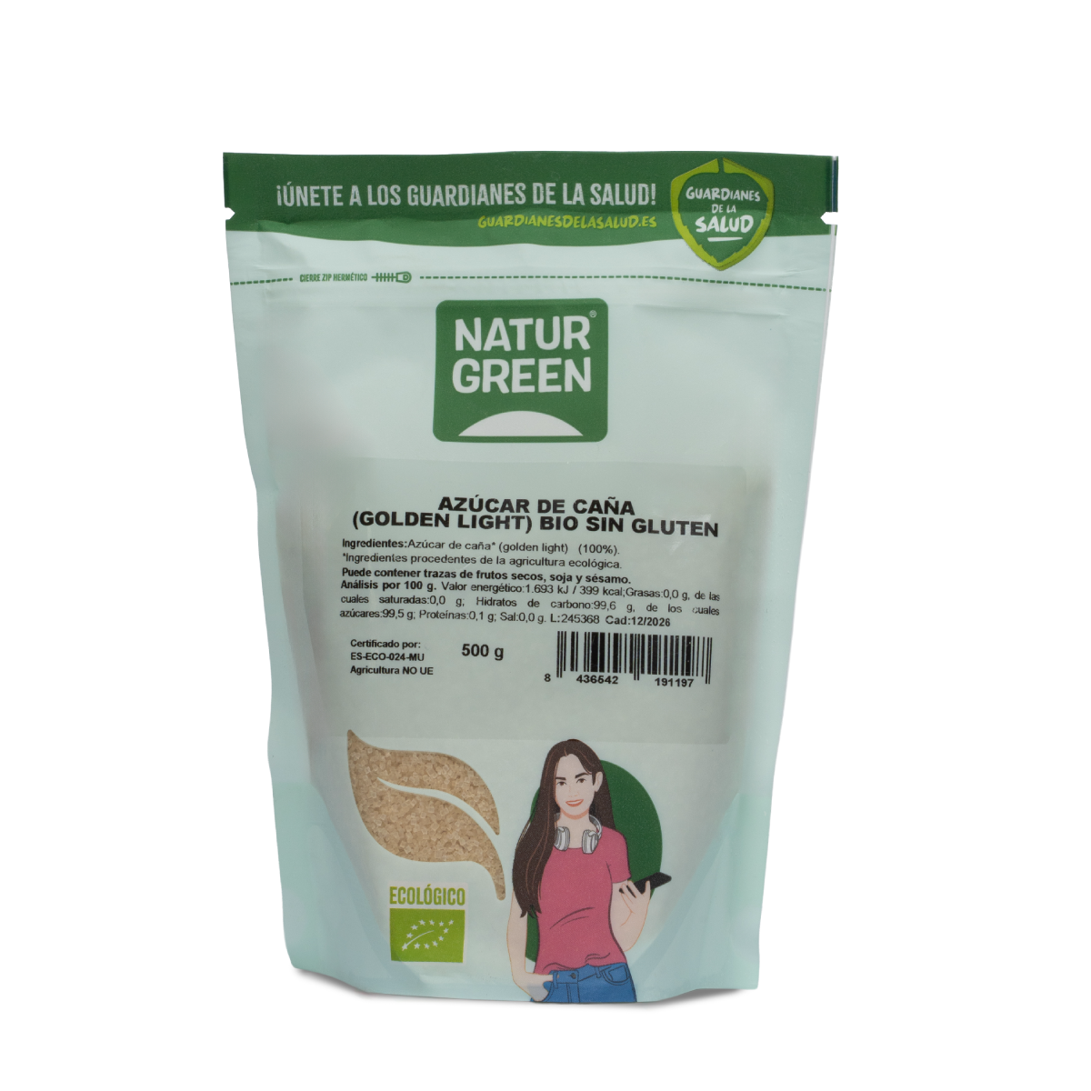 Azúcar de Caña (golden light) Bio Naturgreen 500 g