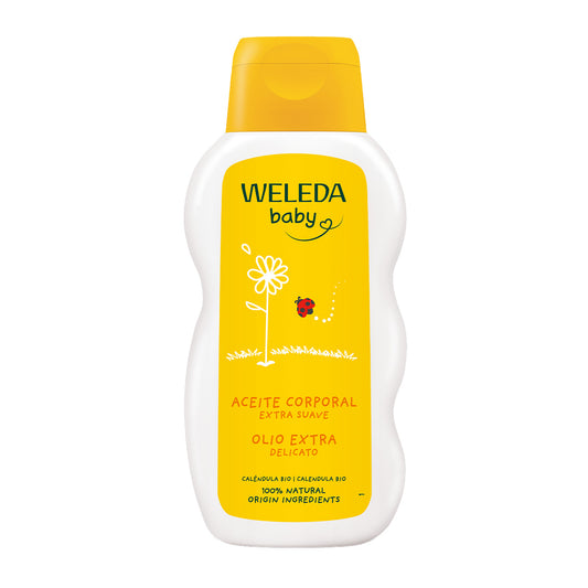 Huile corporelle au calendula pour bébés Weleda, 200 ml