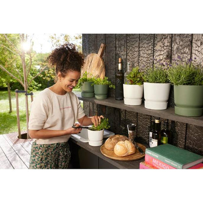 Pot de fleur avec soucoupe intégrée Greenville Elho blanc 30 cm