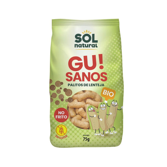 Organic Lentil Gu Sanos Snacks Sol Natural 75 g