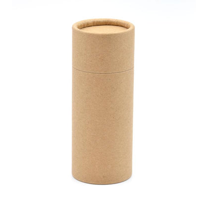Cardboard tube container for deodorant. Camassia
