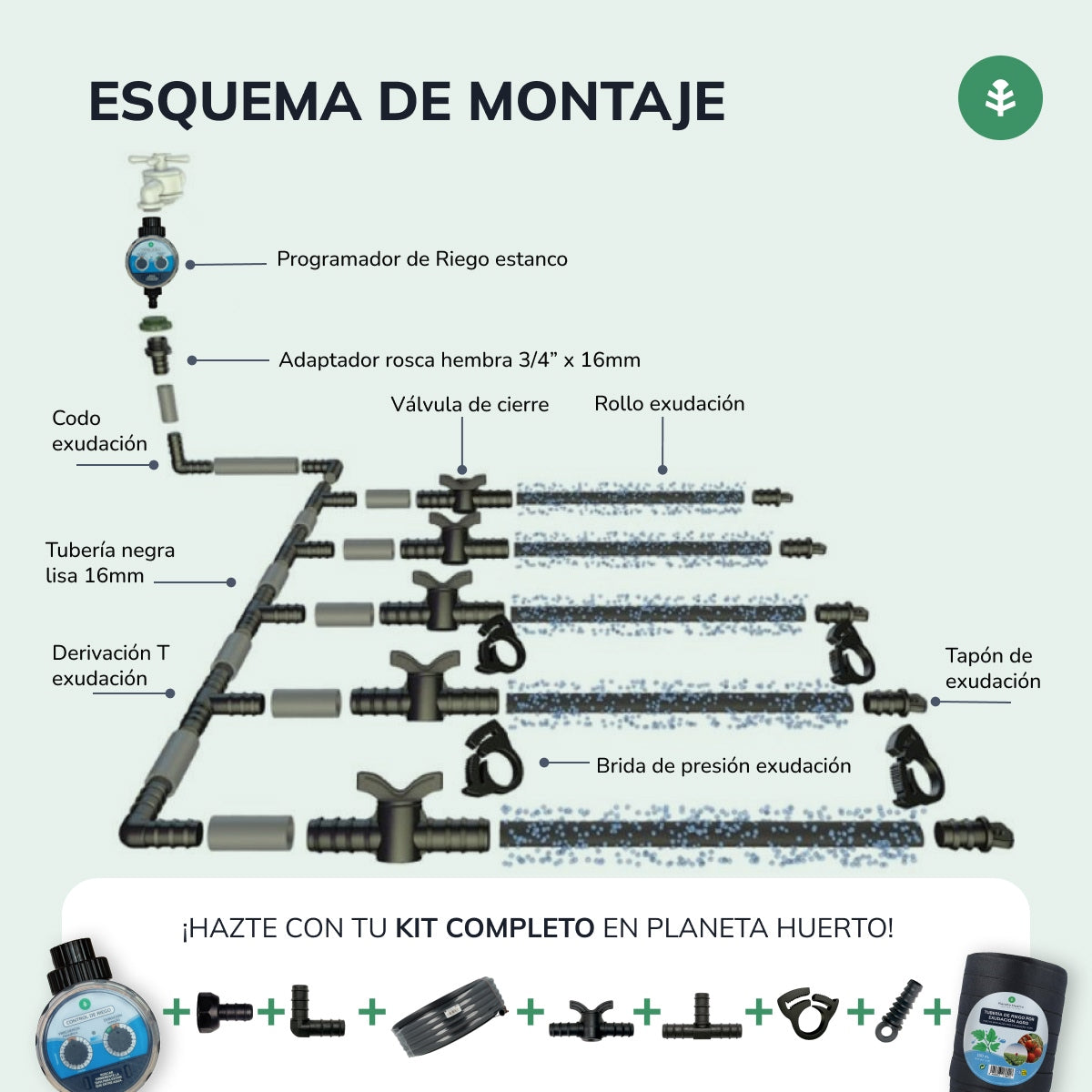 Exsudationsrulle Agro Planeta Huerto 50 m