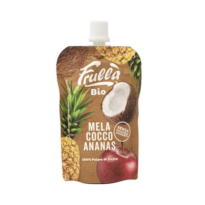 Pouche Apfelsaft, Kokosnuss und Ananas-Püree Frulla 100 g