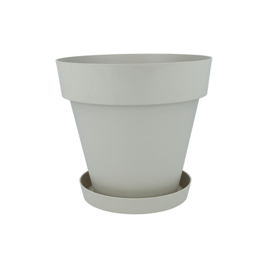 Set Blumentopf mit Untersetzer in Ecru Tes 18 x 15 cm