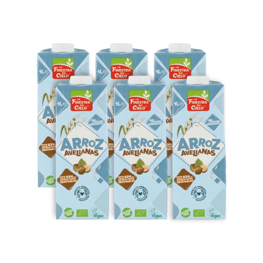 Pack 6 uds Bebida de Arroz con Avellanas Bio La Finestra Sul Cielo 1 L