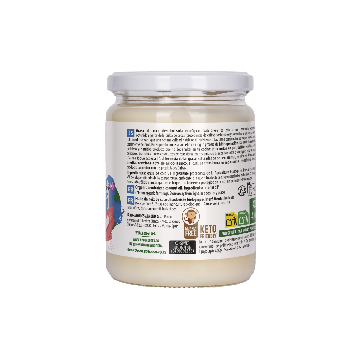 Deodorised Organic Coconut Oil Naturgreen 430 ml