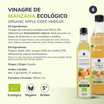 Ungefilterter Bio-Apfelessig mit Essigmutter Planeta Huerto 1 l